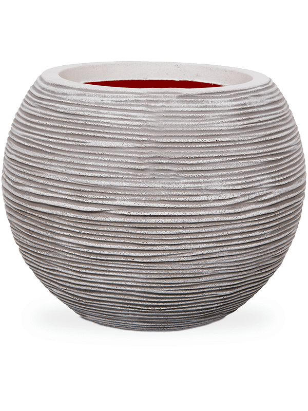 Capi Nature Rib NL Plant Pot 48cm Height 42cm Dia Vase Ball Ivory
