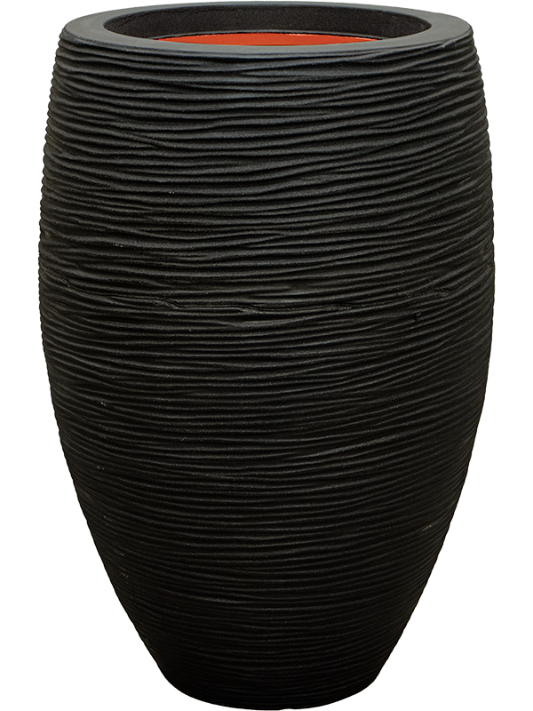 Capi Nature Rib NL Plant Pot 72cm Height 34cm Dia Vase Elegant Deluxe Black