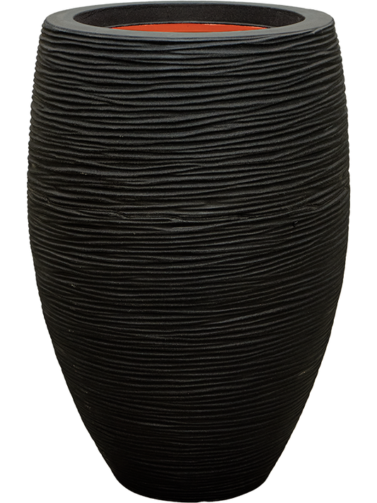 Capi Nature Rib NL Plant Pot 72cm Height 34cm Dia Vase Elegant Deluxe Black