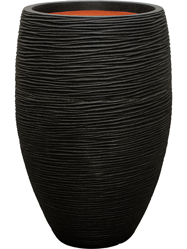 Capi Nature Rib NL Plant Pot 58cm Height 29cm Dia Vase Elegant Deluxe Black
