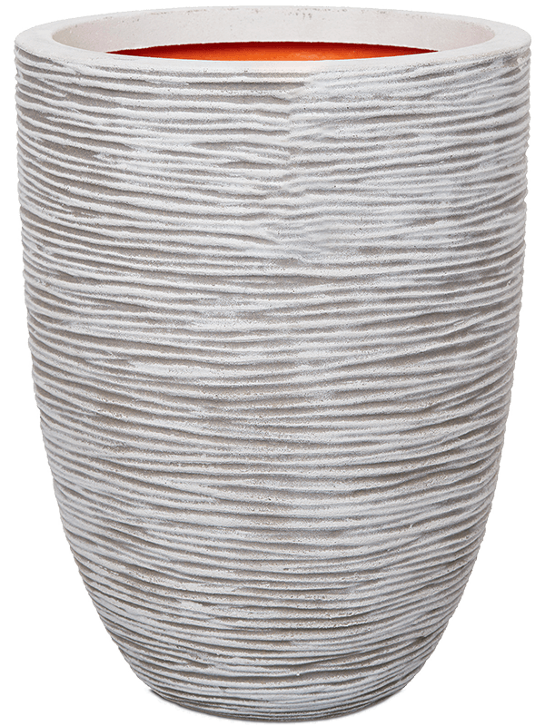 Capi Nature Rib NL Plant Pot 46cm Height 31cm Dia Vase Elegant Low Ivory