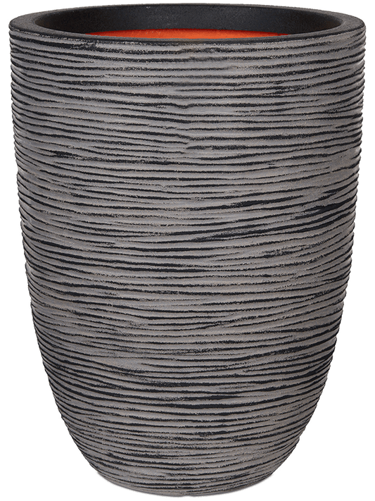 Capi Nature Rib NL Plant Pot 46cm Height 31cm Dia Vase Elegant Low Anthracite