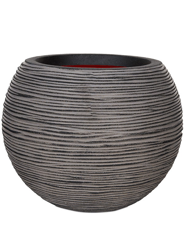 Capi Nature Rib NL Plant Pot 32cm Height 25cm Dia Vase Ball Anthracite