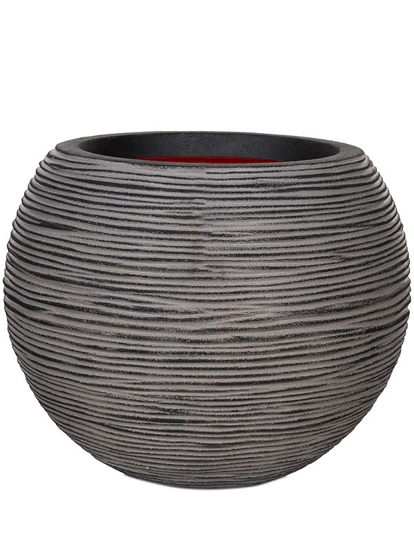 Capi Nature Rib NL Plant Pot 48cm Height 42cm Dia Vase Ball Anthracite