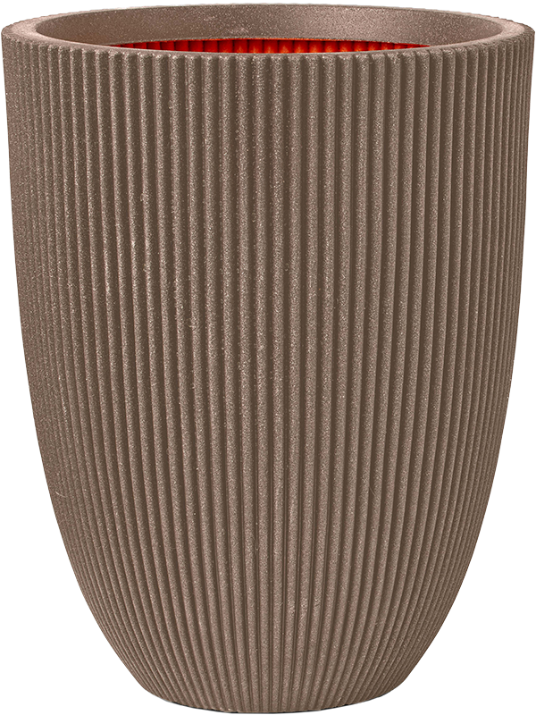 Capi Nature Groove NL Plant Pot 58cm Height 40cm Dia Vase Elegant Low Warm Taupe