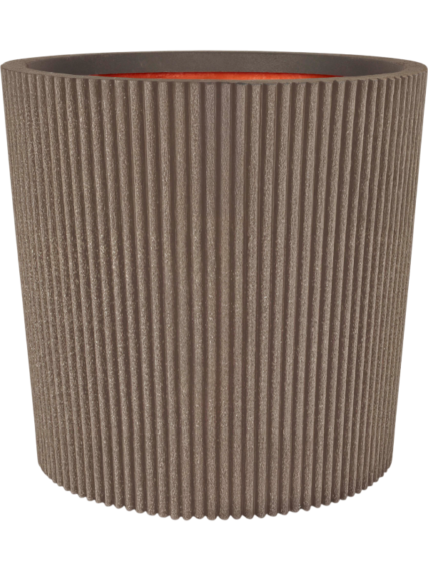 Capi Nature Groove NL Plant Pot 41cm Height 37cm Dia Vase Conical Warm Taupe