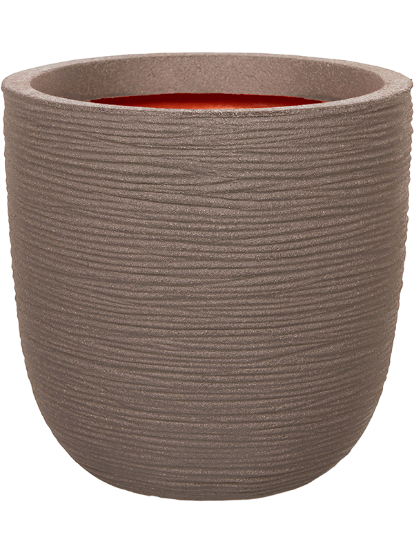 Capi Nature Rib NL Plant Pot 34cm Height 30cm Dia Planter Ball Warm Taupe