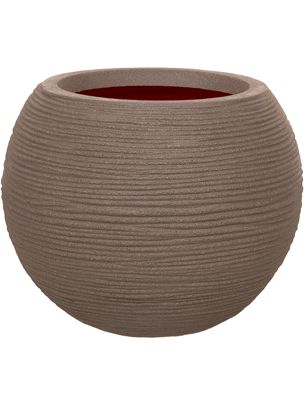 Capi Nature Rib NL Plant Pot 32cm Height 25cm Dia Vase Ball Warm Taupe