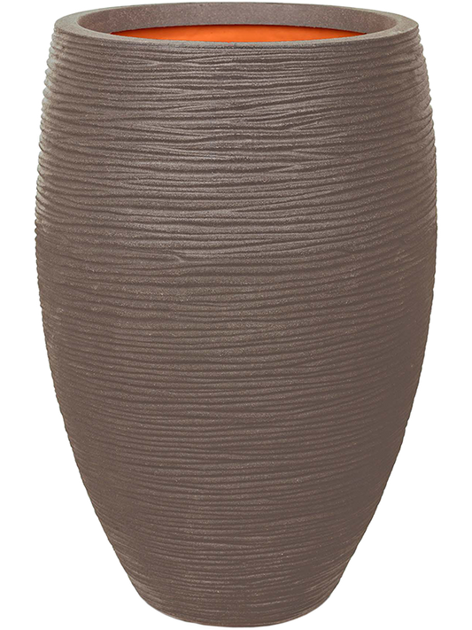 Capi Nature Rib NL Plant Pot 72cm Height 34cm Dia Vase Elegant Deluxe Warm Taupe