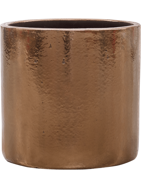 Cylinder Plant Pot 40cm Height 35cm Dia Pot Gold