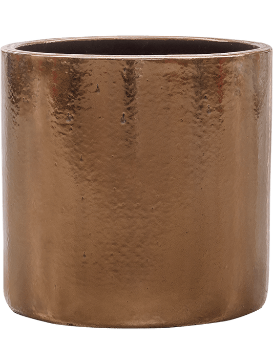 Cylinder Plant Pot 40cm Height 35cm Dia Pot Gold