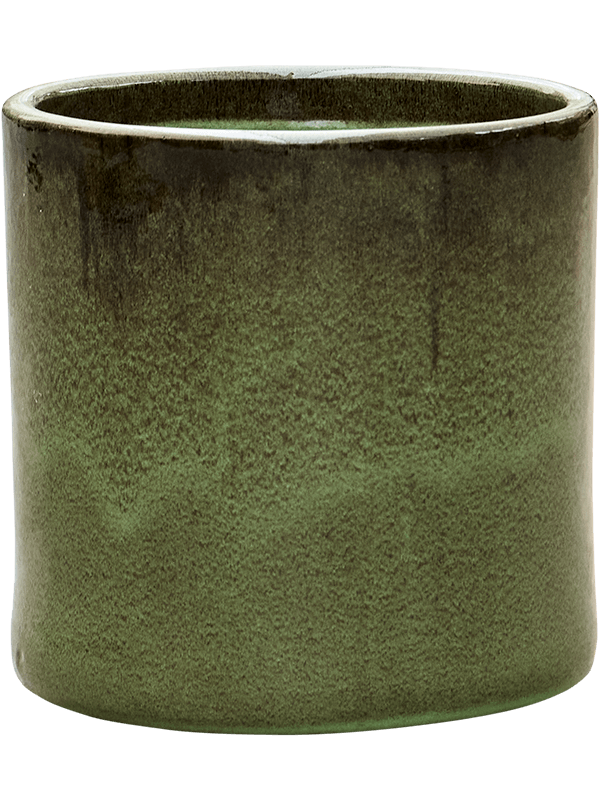 Cylinder Plant Pot 30cm Height 26cm Dia Pot Green