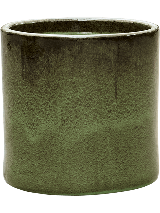 Cylinder Plant Pot 30cm Height 26cm Dia Pot Green