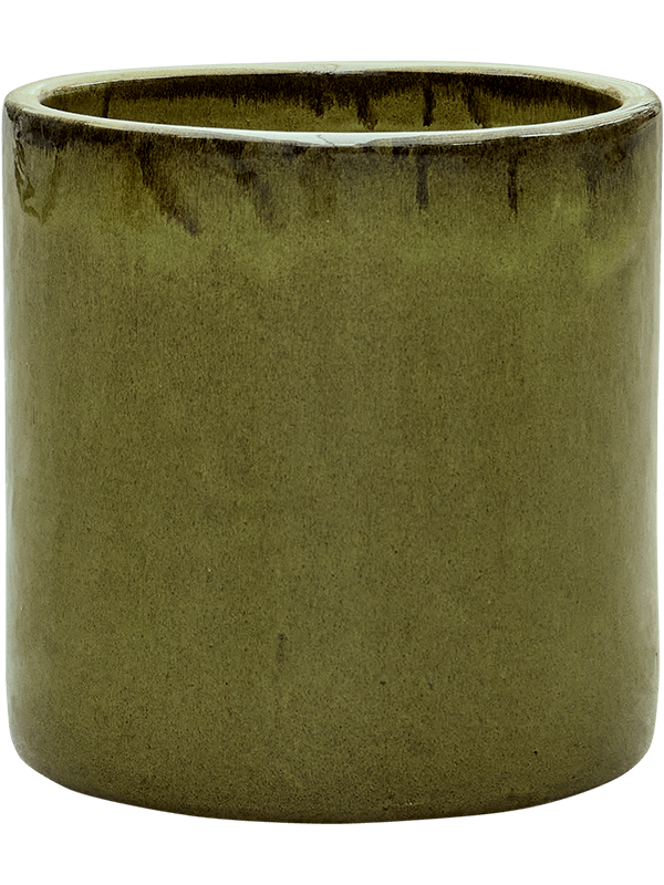 Cylinder Plant Pot 40cm Height 35cm Dia Pot Green