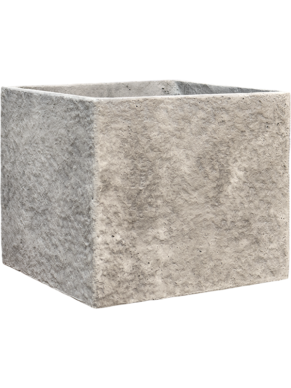 Coast Mountains Plant Pot 38cm Height 42cm Dia Square Planter Dusty Grey