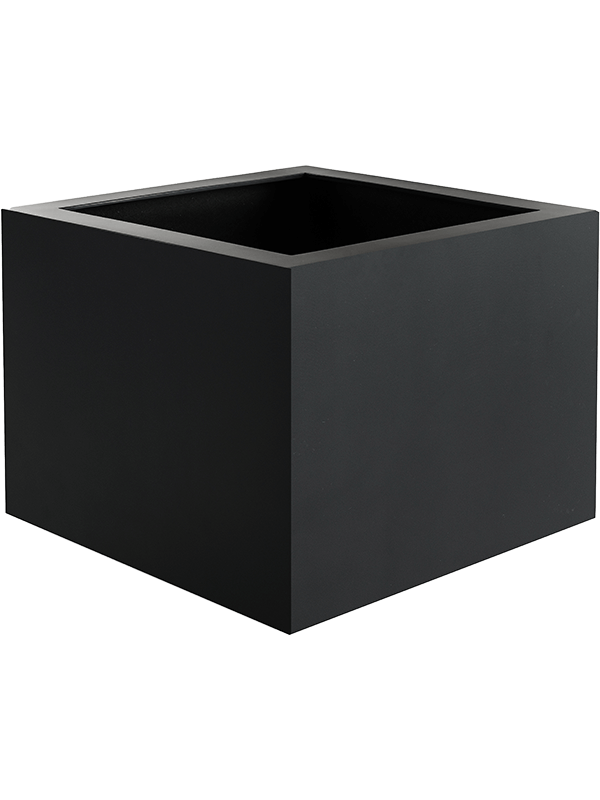 Argento Plant Pot 30cm Height 24cm Dia Cube Black