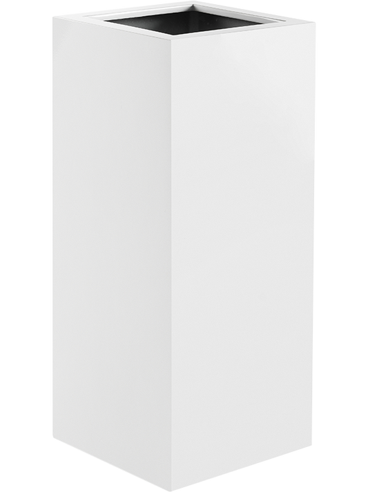 Argento Plant Pot 80cm Height 24cm Dia High Cube Matt White