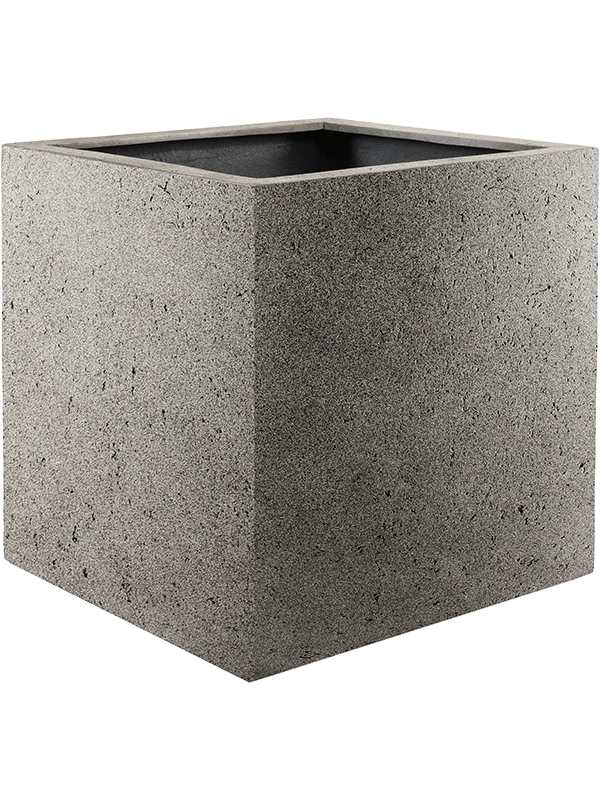 Grigio Plant Pot 40cm Height 33cm Dia Cube Natural Concrete