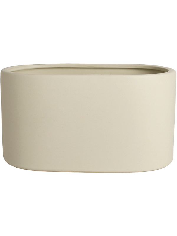 Basic Plant Pot 14cm Height 14cm Dia Oval Double Orchidpot Cream