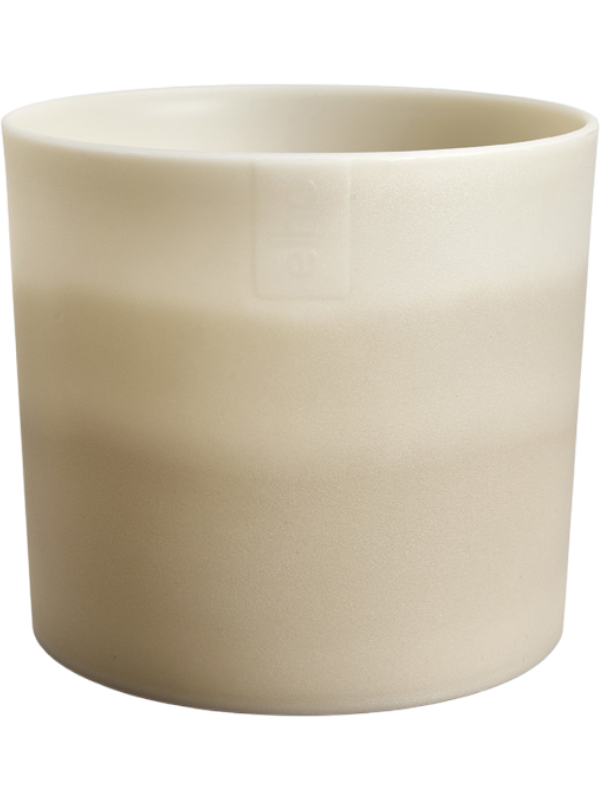 Colour Gradient Plant Pot 12cm Height 13.5cm Dia Round Sandstone Beige