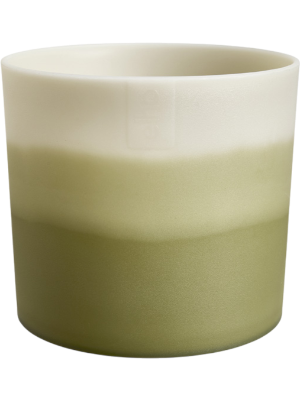 Colour Gradient Plant Pot 15cm Height 15cm Dia Round Bamboo Green