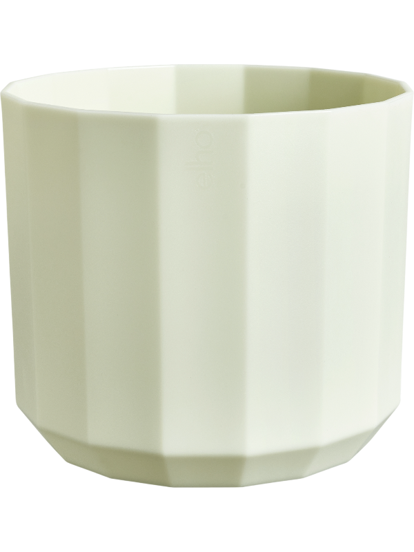 Facet Plant Pot 13cm Height 13.5cm Dia Round Tea Green