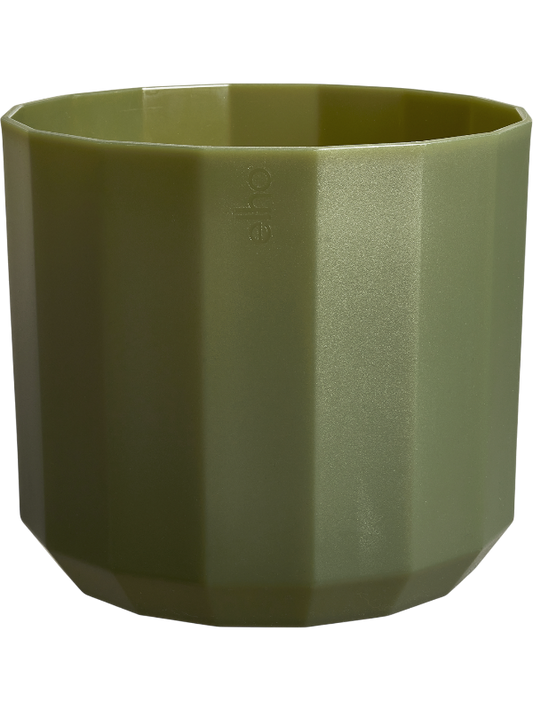 Facet Plant Pot 15cm Height 16cm Dia Round Forest Green