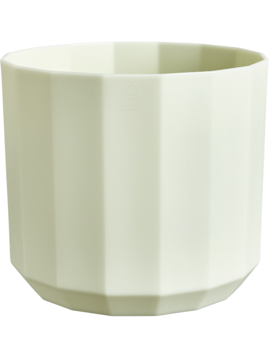 Facet Plant Pot 15cm Height 16cm Dia Round Tea Green