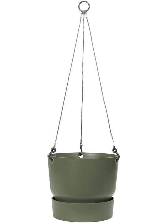 Greenville Plant Pot 21cm Height 23cm Dia Hanging Basket Leaf Green
