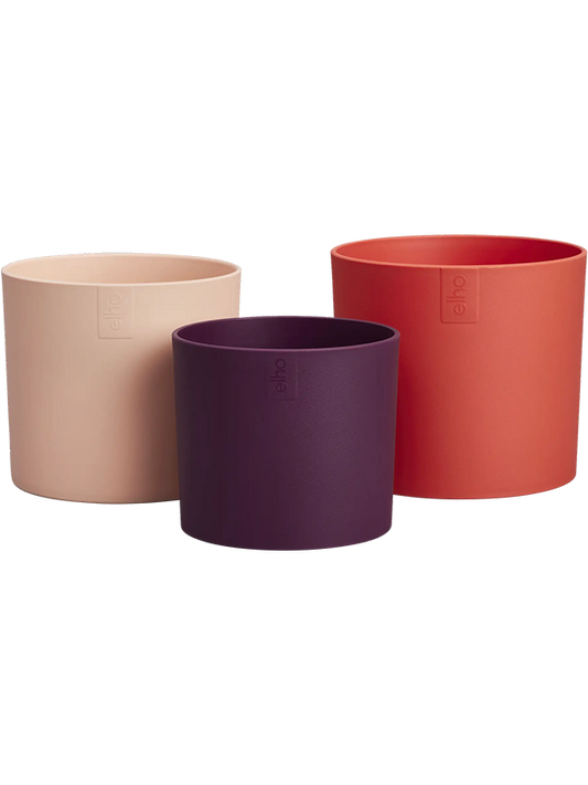 Lex Pott Plant Pot 12cm Dia Flowerpot Coral Red Multicolor (set of 3)