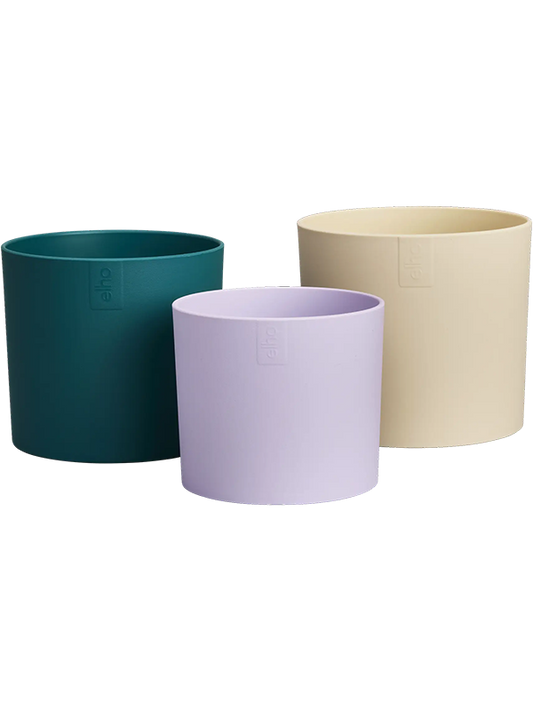 Lex Pott Plant Pot 12cm Dia Flowerpot Velvet Cream Multicolor (set of 3)