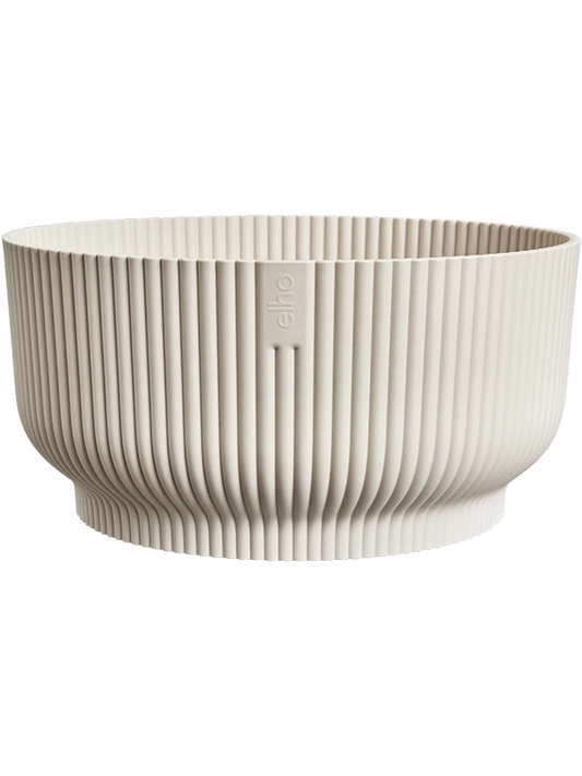Vibes Fold Plant Pot 12cm Height 24cm Dia Bowl Linen White
