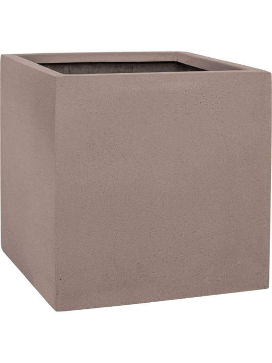 Fiberstone Plant Pot 40cm Height 38cm Dia Block M, Taupe