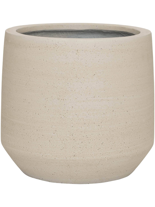 Cement & Stone Plant Pot 28cm Height 24cm Dia Harith S Beige Washed