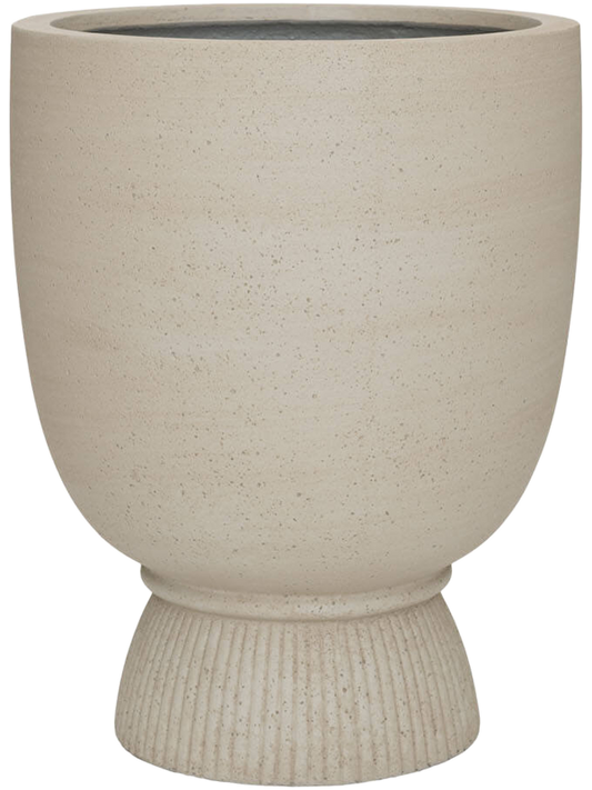 Cement & Stone Plant Pot 68cm Height 45cm Dia Jola High L Beige Washed