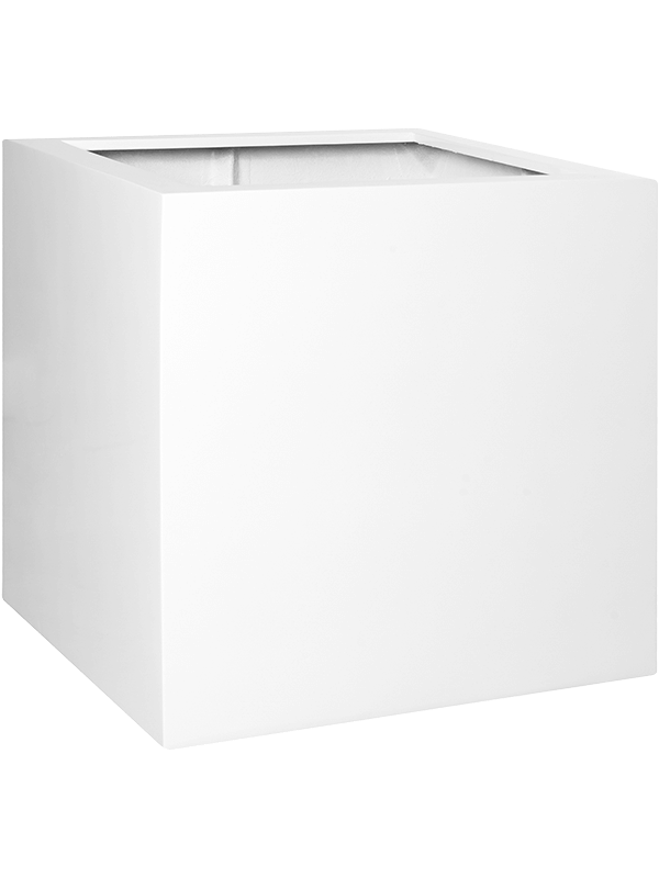 Fiberstone Plant Pot 70cm Height 63cm Dia Block XXL Glossy White