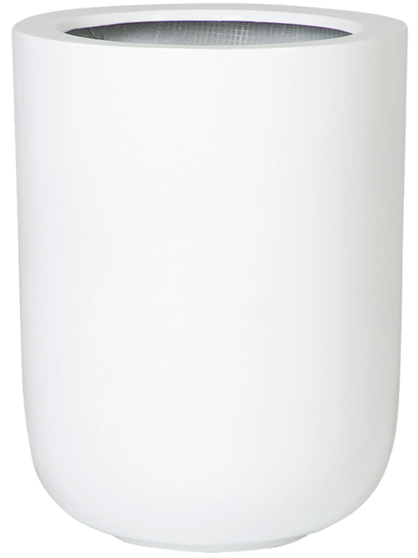 Fiberstone Plant Pot 44cm Height 26cm Dia Dice L Glossy White