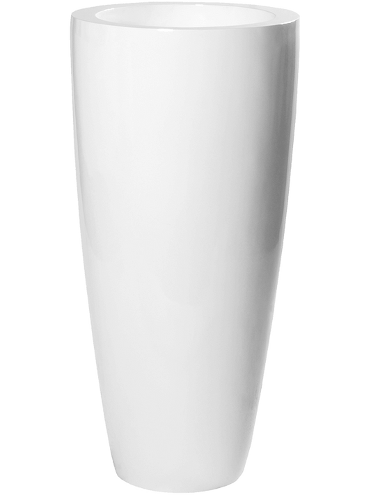 Fiberstone Plant Pot 80cm Height 29cm Dia Dax L Glossy White