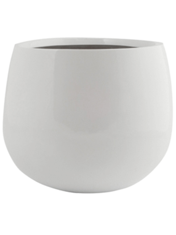 Fiberstone Plant Pot 22cm Height 18cm Dia Kevan M Glossy White