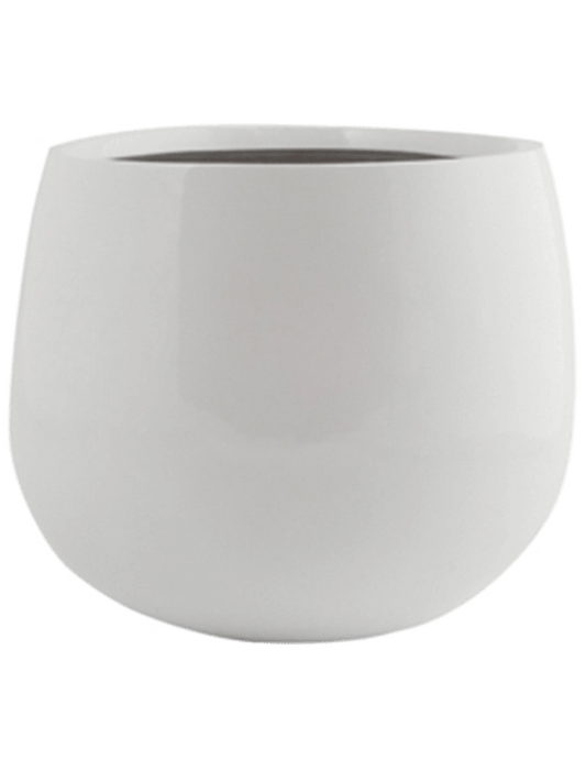 Fiberstone Plant Pot 22cm Height 18cm Dia Kevan M Glossy White