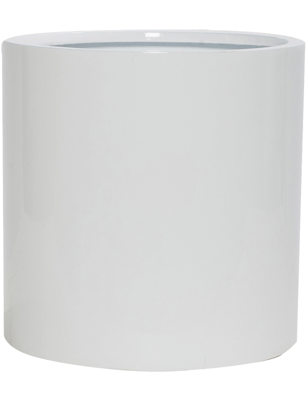 Fiberstone Plant Pot 25cm Height 23cm Dia Puk L Glossy White