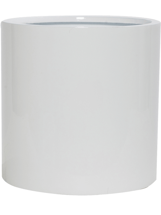Fiberstone Plant Pot 20cm Height 19cm Dia Puk M Glossy White