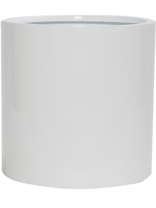 Fiberstone Plant Pot 15cm Height 14cm Dia Puk S Glossy White