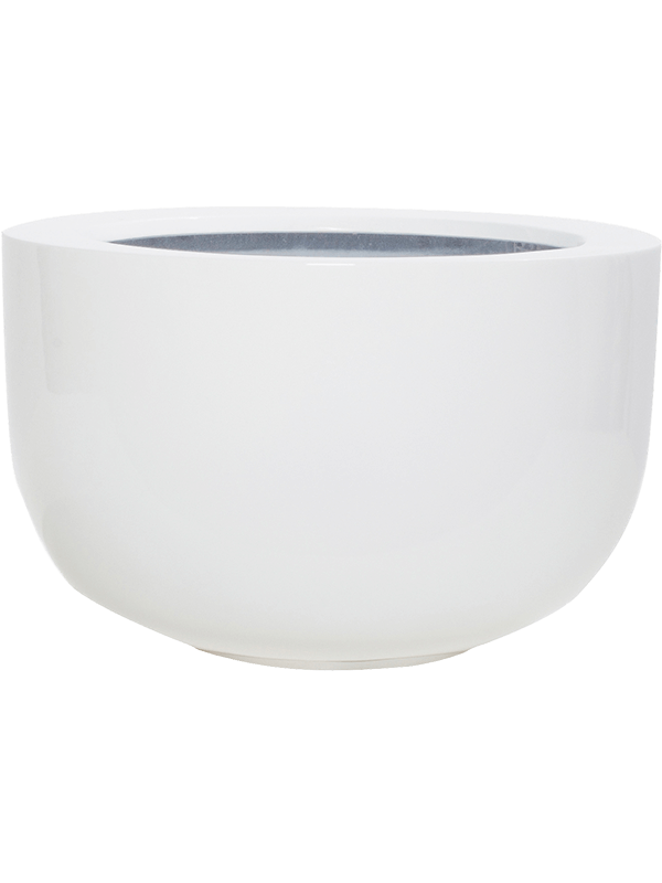 Fiberstone Plant Pot 20cm Height 24cm Dia Sunny M Glossy White
