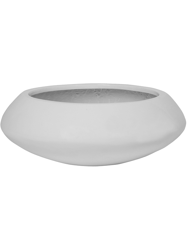 Fiberstone Plant Pot 15cm Height 29cm Dia Tara S Glossy White