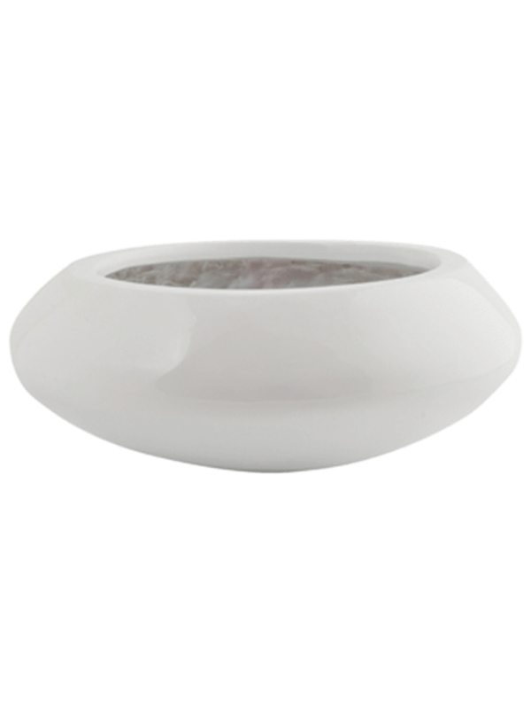 Fiberstone Plant Pot 12cm Height 19cm Dia Tara XS Glossy White