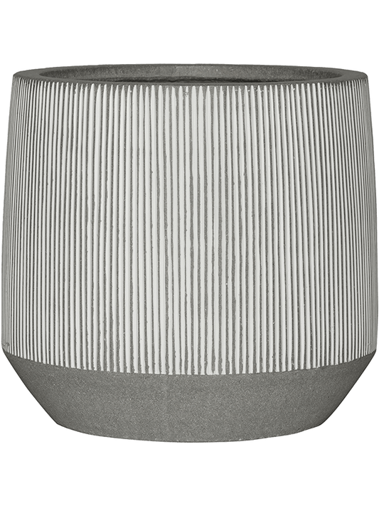 Ridged Plant Pot 48cm Height 43cm Dia Harith L, White Stripe