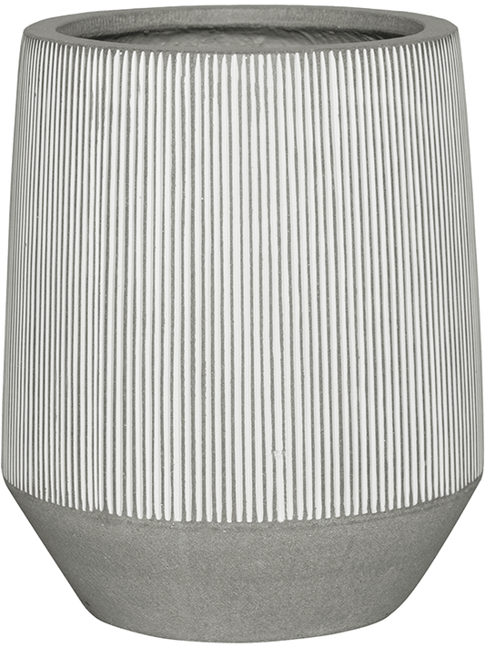 Ridged Plant Pot 48cm Height 29cm Dia Harith High S, White Stripe