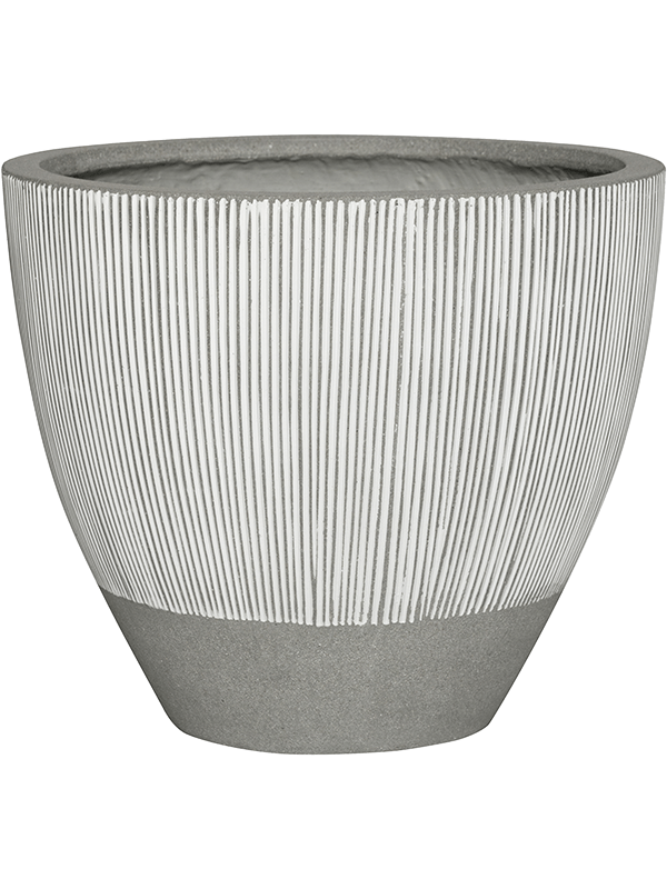 Ridged Plant Pot 29cm Height 28cm Dia Jesslyn XXS, White Stripe