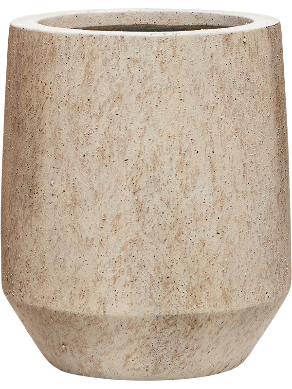 Mineral Plant Pot 48cm Height 29cm Dia Harrith High S Travertine Beige